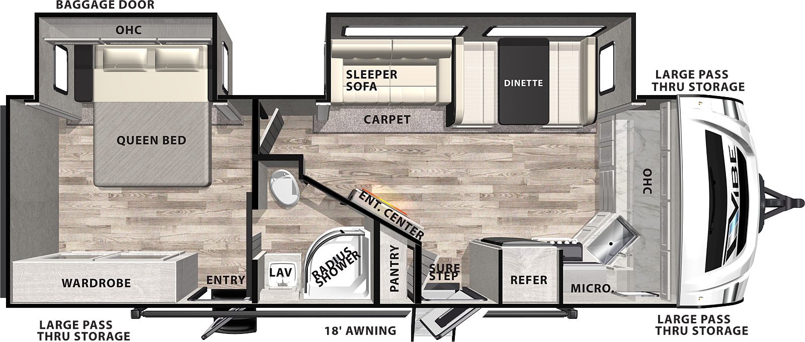 2022 FOREST RIVER VIBE 27FK, , floor-plans-day image number 0